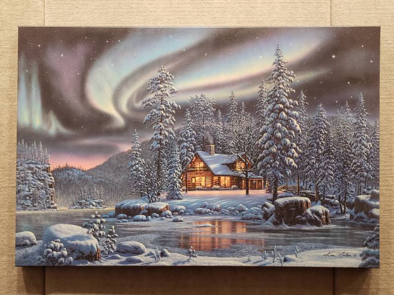 lot 25 image: Kim Norlien Aurora Bliss Framed  Wrapped Canvas 36 x 24 12