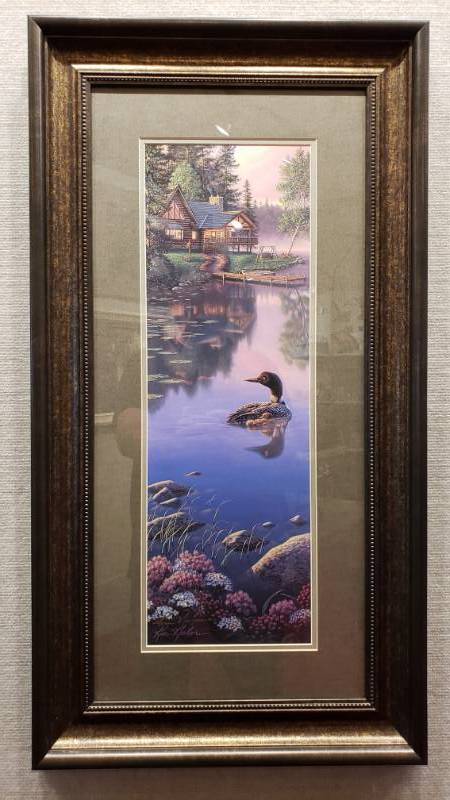 lot 30 image: Kim Norlien Hand Signed Beyond Still Waters Framed Print 18 x 34