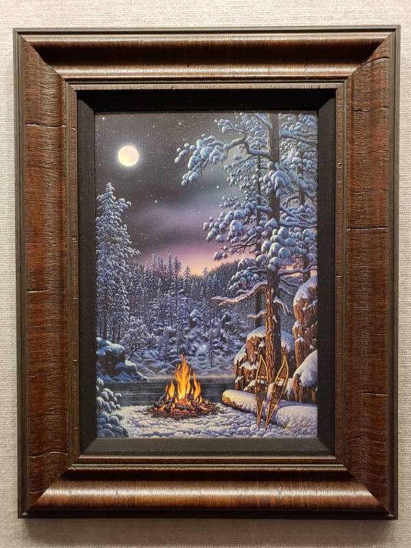 lot 37 image: Kim Norlien Hand Signed Fire and Ice Framed Print 21 12 x 27 12