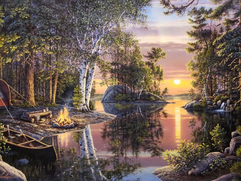 lot 41 image: Kim Norlien Sunset Bay Framed Print 29 14 x 21 12