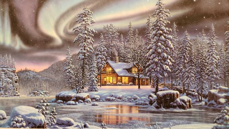 lot 53 image: Kim Norlien River of Light Triology Framed Print 42 12 x 19