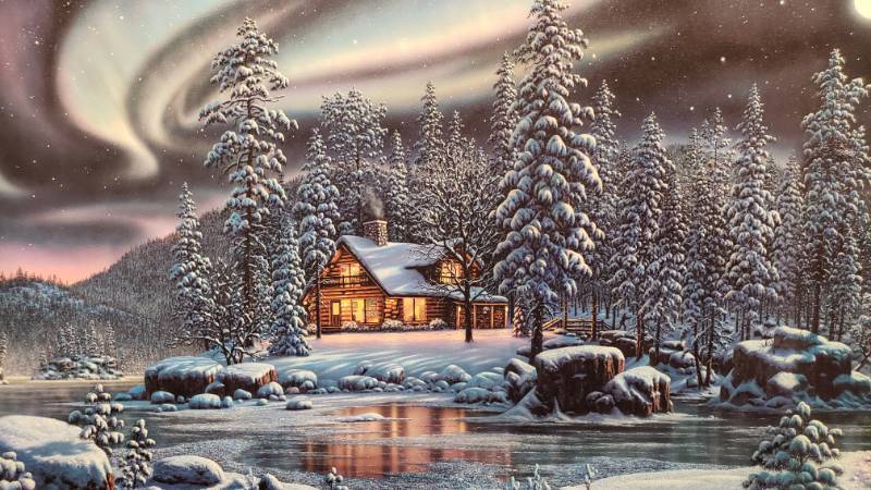 lot 54 image: Kim Norlien River of Light II Triology Framed Print 43 14 x 19 14