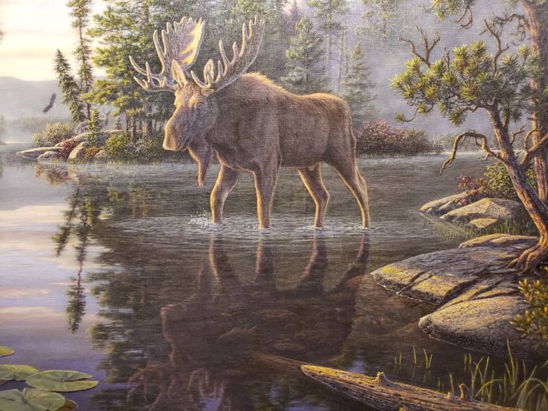 lot 55 image: Kim Norlien King of the North Framed  Wrapped Canvas Print 30 x 20 12