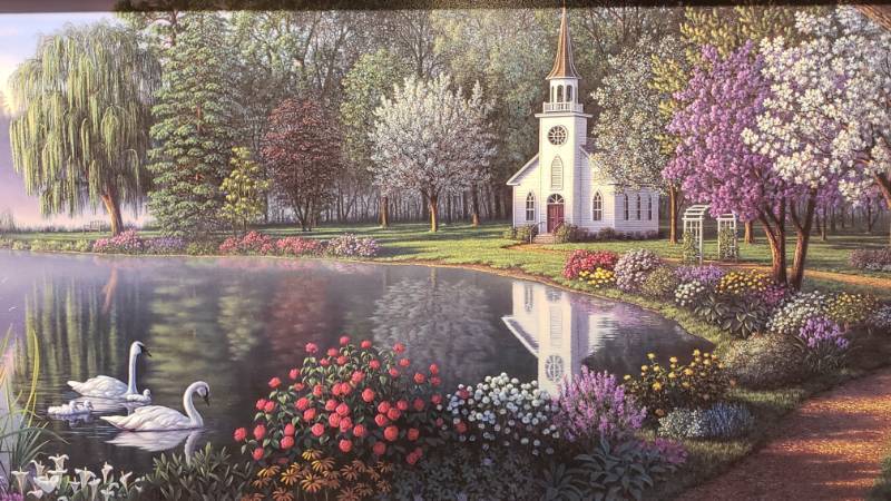 lot 56 image: Kim Norlien Hand Signed Sanctuary Framed Print 30 x 17 14