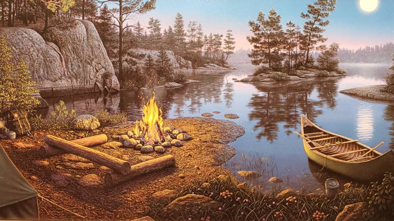 lot 57 image: Kim Norlien Moonlight Bay Framed Print 30 x 18 14