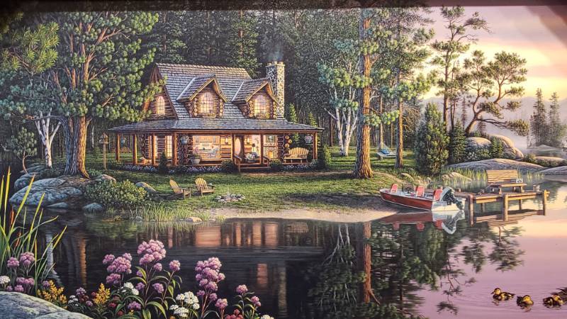 lot 59 image: Kim Norlien Golden Moments Framed Print 30 14 x 18 12