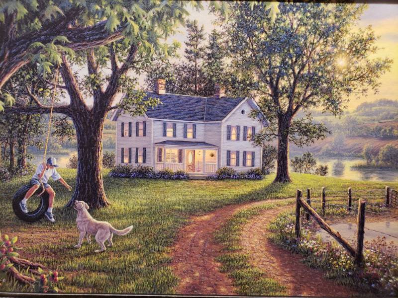 lot 72 image: Kim Norlien Coming Home Framed Print 22 34 x 16 34
