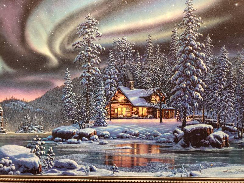 lot 74 image: Kim Norlien Aurora Bliss Framed Print 22 34 x 16 34