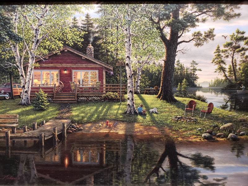 lot 86 image: Kim Norlien Simpler Times Framed Print 22 34 x 16 34