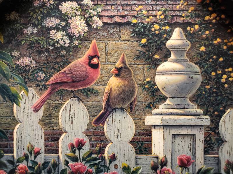 lot 89 image: Kim Norlien Hand Signed Emilys Garden Framed Print 22 x 18