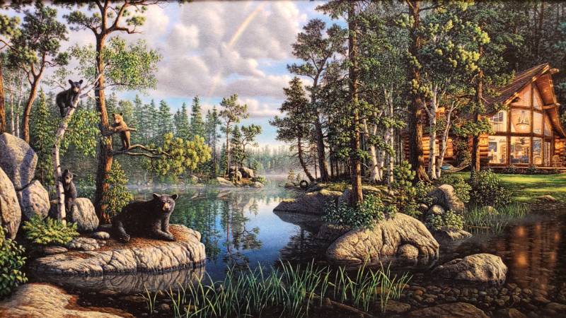 lot 96 image: Kim Norlien Freedoms Promise Trilogy Framed Print 21 14 x 9 14