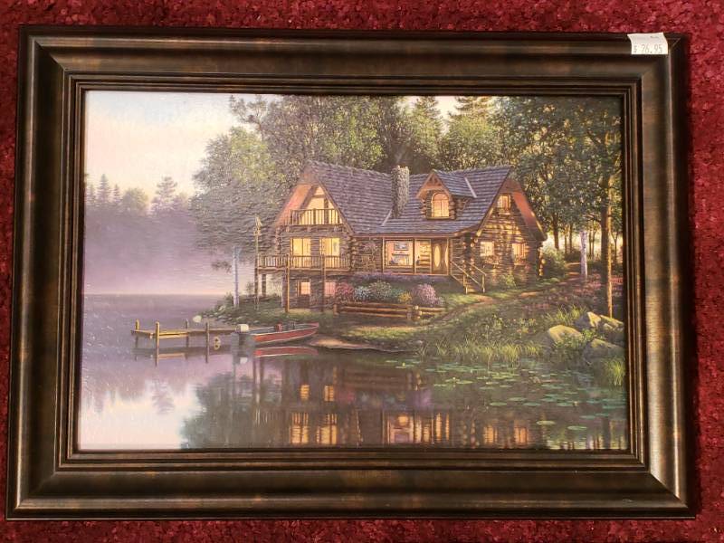 lot 103 image: (4) Kim Norlien Framed Prints Cabin Scenes