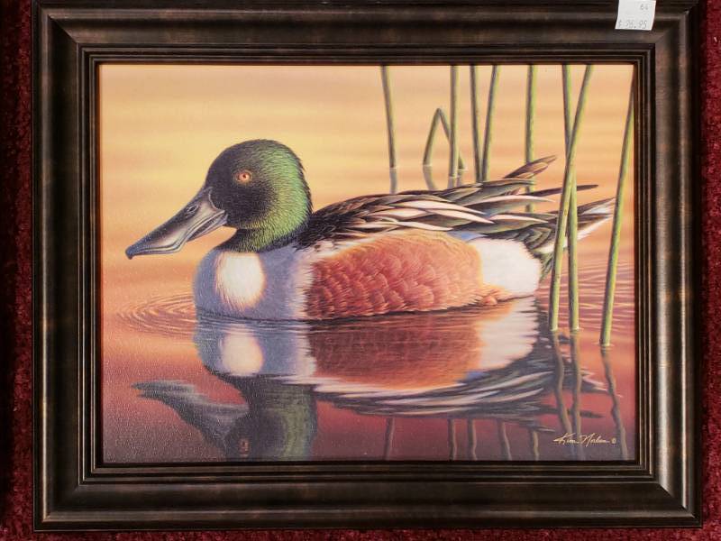 lot 104 image: (4) Kim Norlien Framed Prints Wildlife Scenes Duck, Pheasant, Moose, etc.