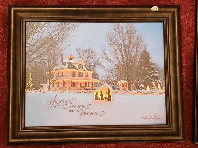 lot 113 image: (4) Kim Norlien Framed Prints Bible Verses and Encouraging Quotes, Landscapes, Split Rock, Etc.