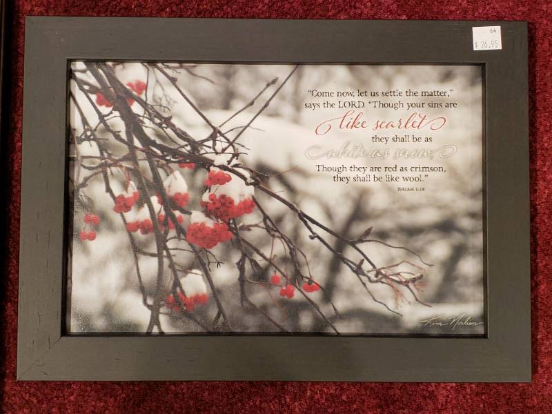 lot 116 image: (4) Kim Norlien Framed Prints Bible Verses and Encouraging Quotes, Landscapes, etc.