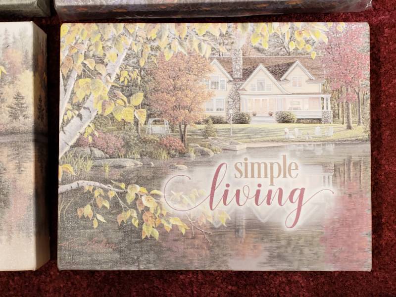 lot 121 image: (4) Kim Norlien Wrapped Canvas Prints with Bible Verses and Encouraging Quotes