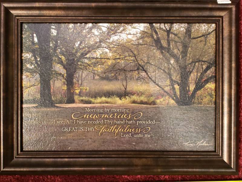 lot 124 image: (4) Kim Norlien Framed Photographed Prints Bible Verses and Encouraging Text