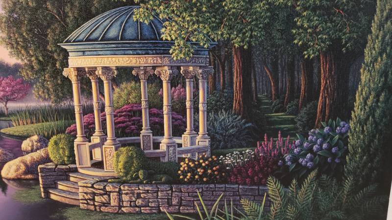 lot 137 image: Kim Norlien Secret Garden Print on Canvas - Production Development Edition - 36 x 14 14