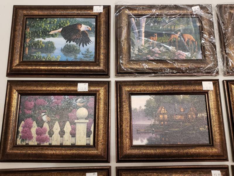 lot 145 image: (9) Kim Norlien Table Top Framed Prints (Built-in Stands) 8 x 6 Each