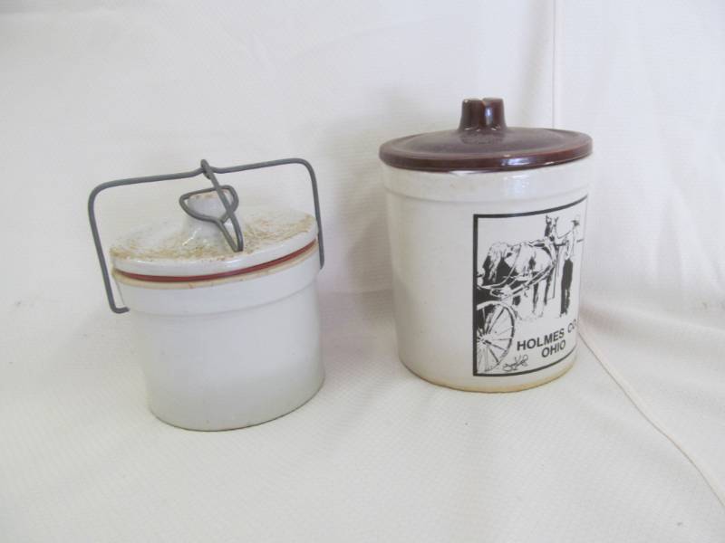 lot 45 image: Bale Locked Crock Jars