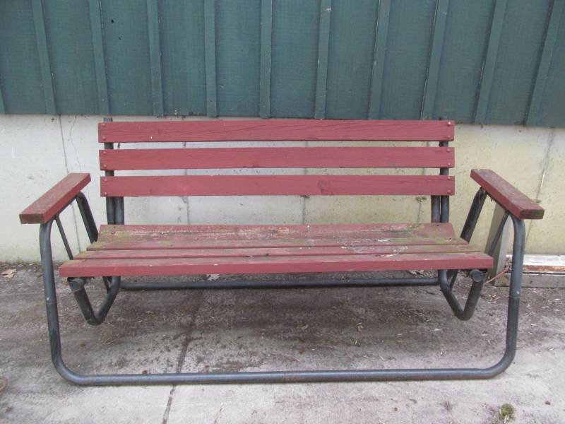 lot 156 image: WoodMetal Bench Swing