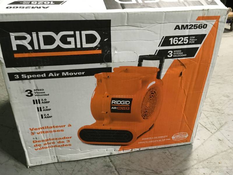 lot 14 image: RIDGID 1625 CFM Air Mover in good condition