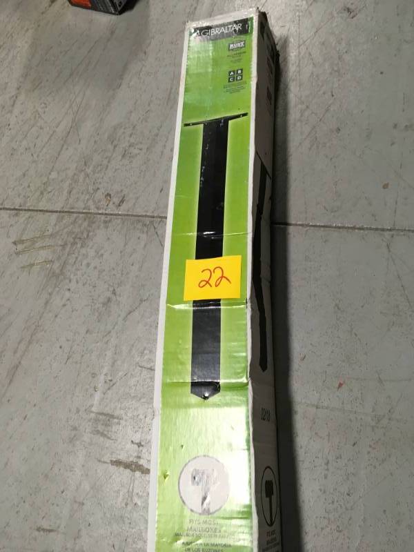 lot 22 image: Gibraltar Mailboxes Brighton Aluminum Top Mount Mailbox Post, Black in good condition