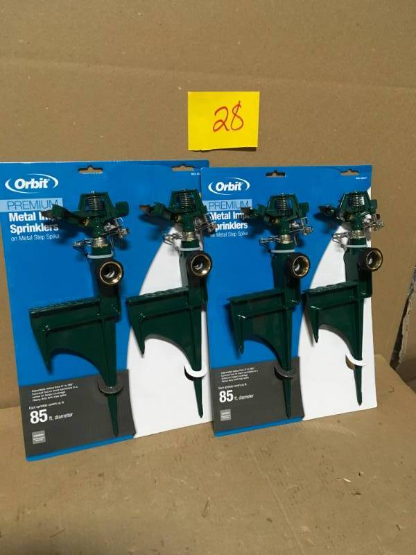 lot 28 image: Orbit Zinc Green Partial-Circle and Full-Circle Sprinkler Head (2-Pack) QTY 2 in good condition