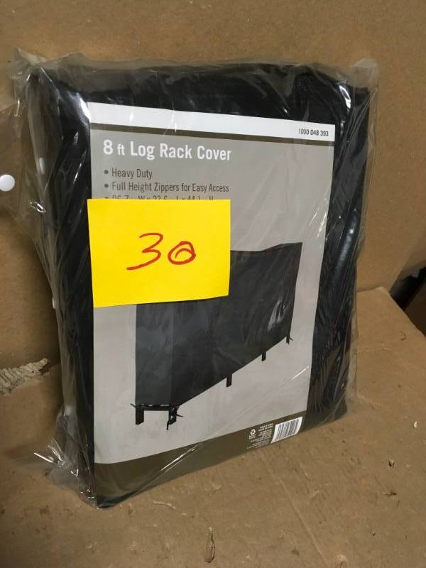 lot 30 image: 8 ft. Heavy Duty Polyester and PVC Log Rack Cover in good condition