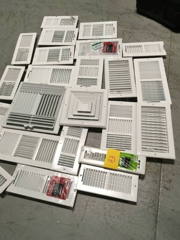 lot 43 image: HUGE MIX LOT OF EVERBILT CEILING & WALL REGISTER DUCT OPENING in good condition