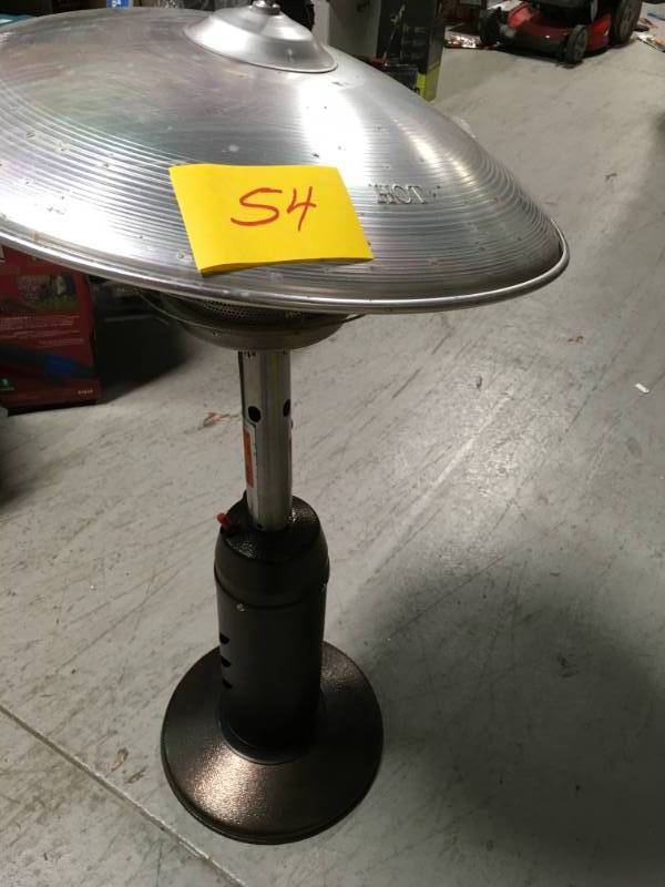 lot 54 image: Hampton Bay 11,000 BTU Powder Coated Bronze Tabletop Propane Patio Heater in good condition