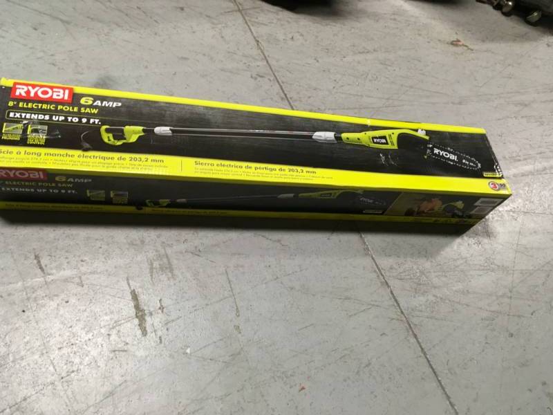 lot 55 image: RYOBI 8 in. 6 Amp Pole Saw in good condition