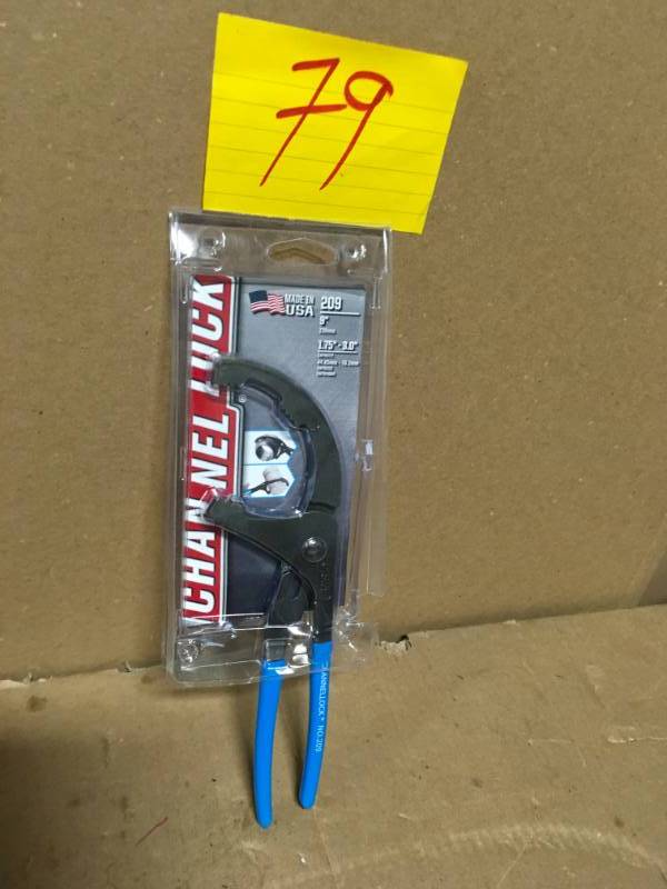 lot 79 image: Channellock 9 in. Oil-Filter and PVC Slip-Joint Pliers in good condition