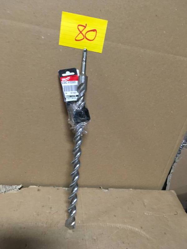 lot 80 image: Milwaukee 1 in. x 18 in. 2-Cutter SDS Carbide Bit in good condition