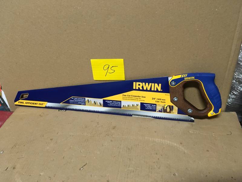 lot 95 image: IRWIN 24-in Fine Cut Carpenter Saw in good condition
