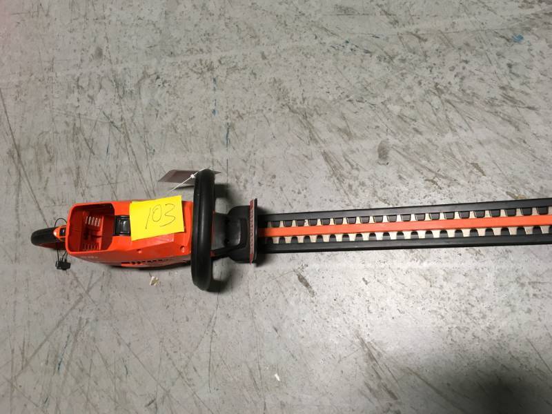 lot 103 image: ECHO 24 in. 58-Volt Lithium-Ion Brushless Cordless Hedge Trimmer - Battery and Charger Not Included in good condition