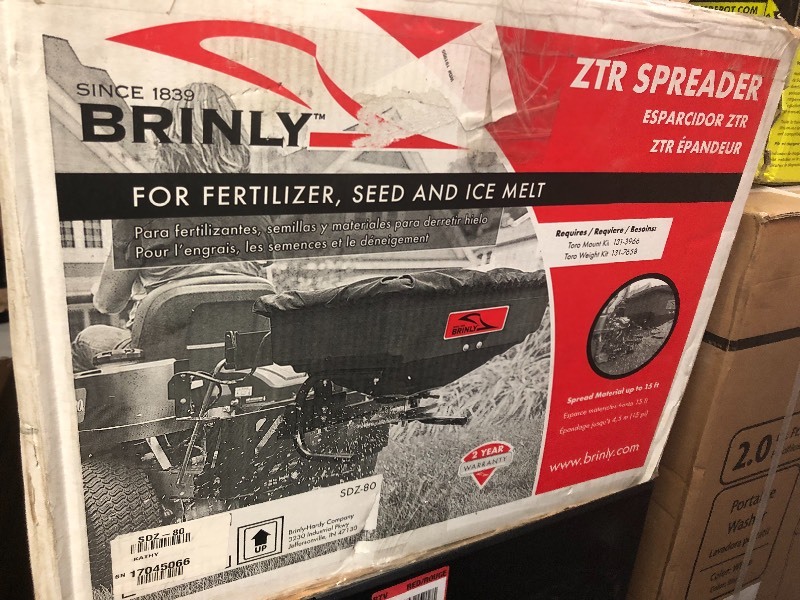 lot 111 image: Brinly-Hardy Rear Mounted ZTR Spreader not used