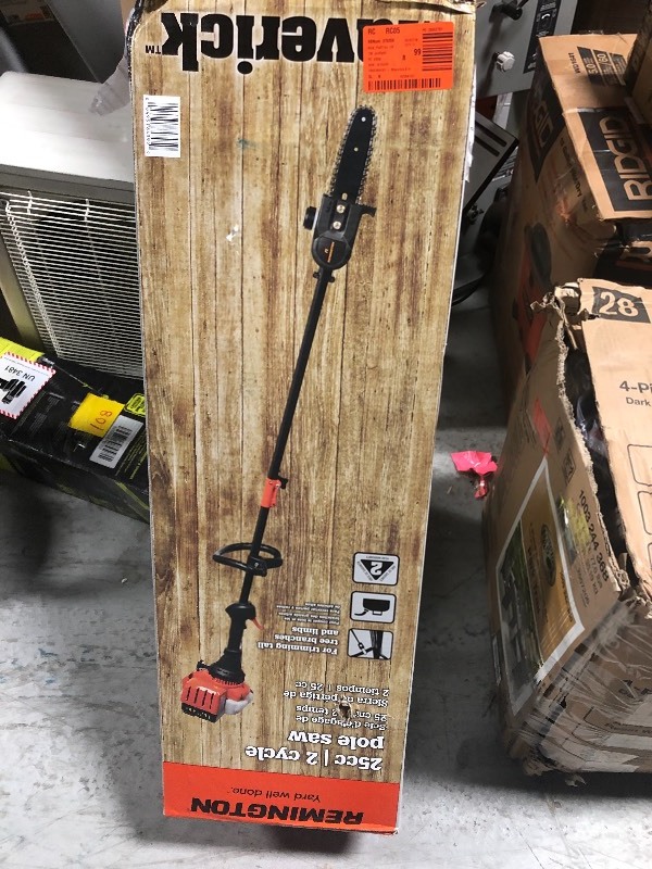 lot 109 image: Remington Maverick 8 in. 25cc 2-Cycle Attachment Capable Gas Pole Saw with Automatic Chain Oiler in good conditions