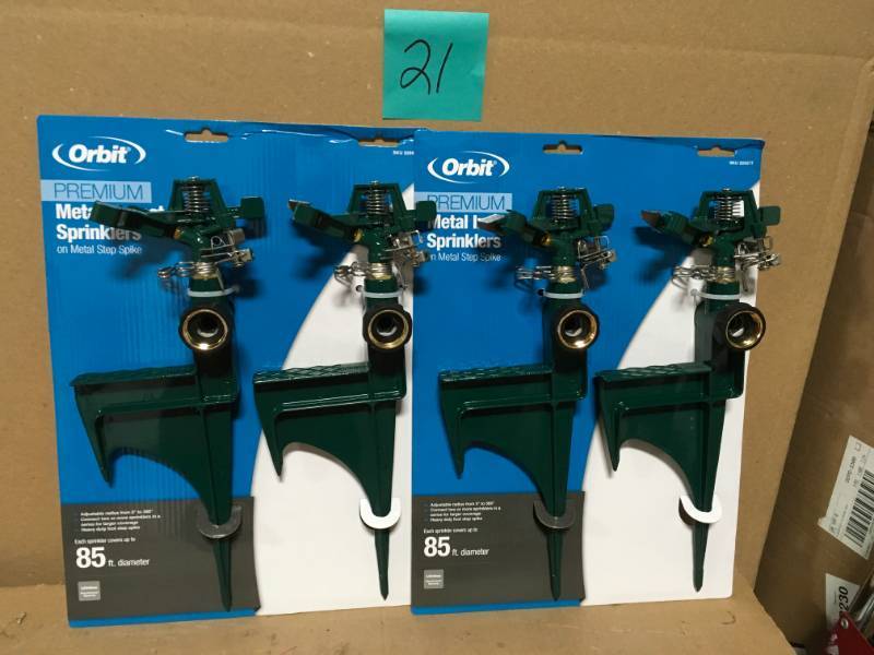 lot 21 image: Orbit Zinc Green Partial-Circle and Full-Circle Sprinkler Head (2-Pack) QTY 2  in good condition
