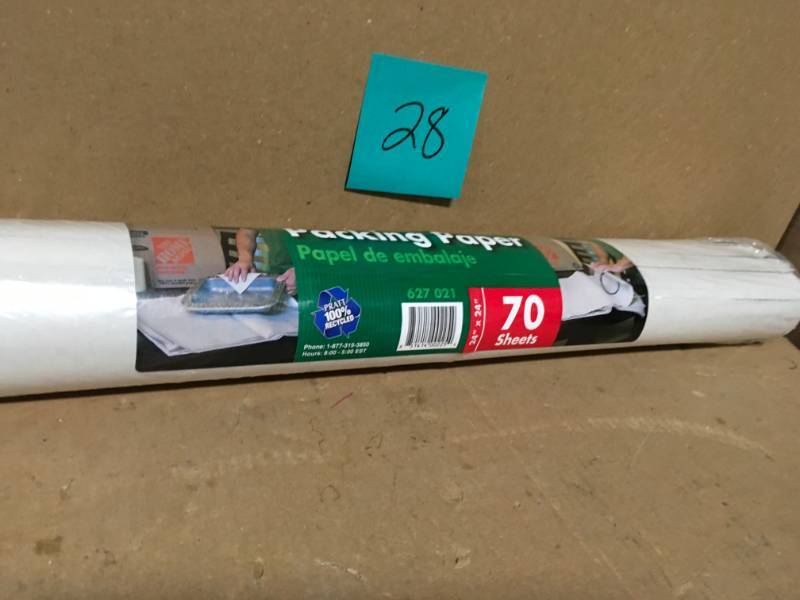 lot 28 image: Pratt Retail Specialties 24 in. x 24 in. Packing Paper (70-Sheets)  in good condition