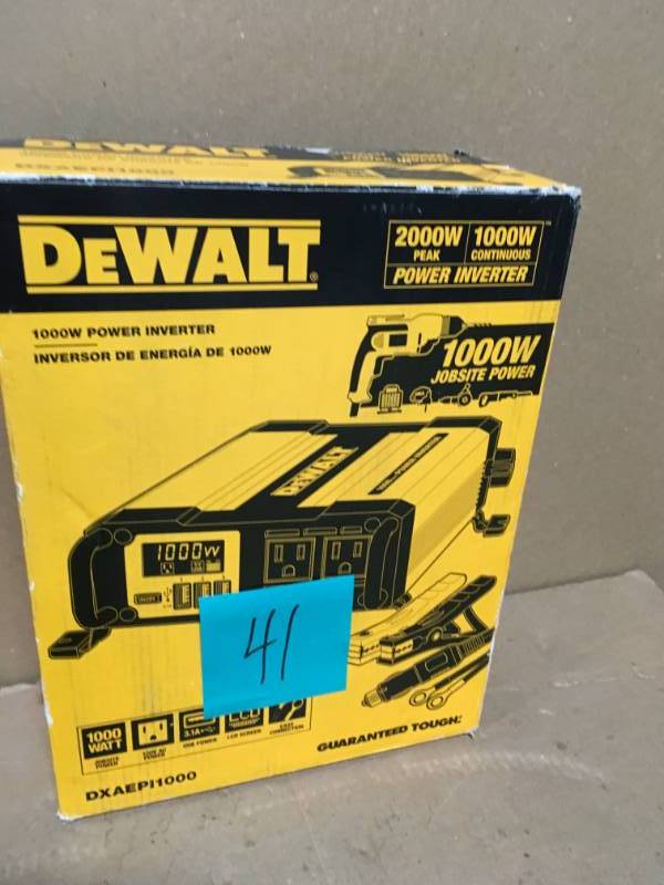 lot 41 image: DEWALT 1000-Watt Power Inverter  in good condition