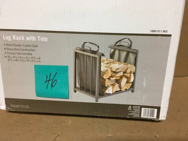 lot 46 image: 20 in. Log Holder with Tote  in good condition