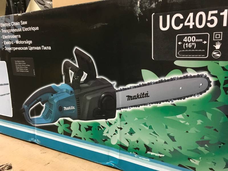 lot 89 image: Makita 16 in. 14.5 Amp Corded Electric Rear Handle Chainsaw  in good condition