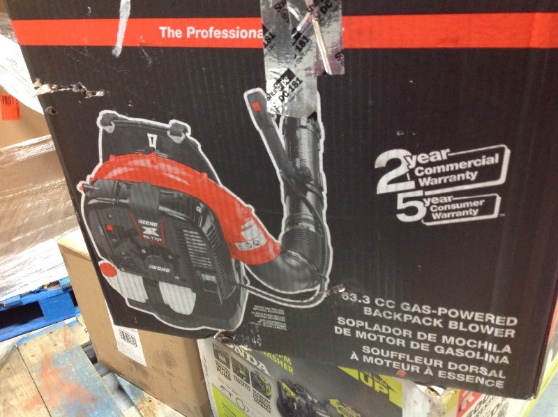 lot 102 image: ECHO 234 MPH 765 CFM 63.3cc Gas 2-Stroke Cycle Backpack Leaf Blower with Tube Throttle IN GOOD CONDITIONS Model # PB-770T