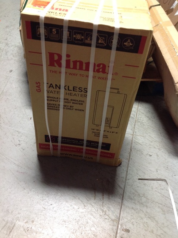 lot 109 image: Rinnai High Efficiency 7.5 GPM Residential 180,000 BTU Natural Gas Interior Tankless Water Heater not used