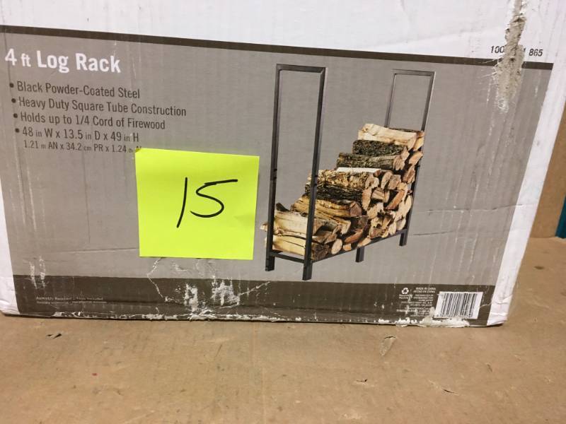 lot 15 image: 4 ft. Heavy-Duty Firewood Rack in Good Condition