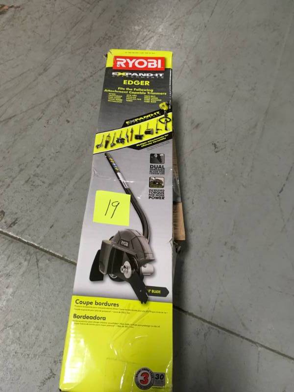lot 19 image: RYOBI Expand-It 8 in. Universal Straight Shaft Edger Attachment in Good Condition