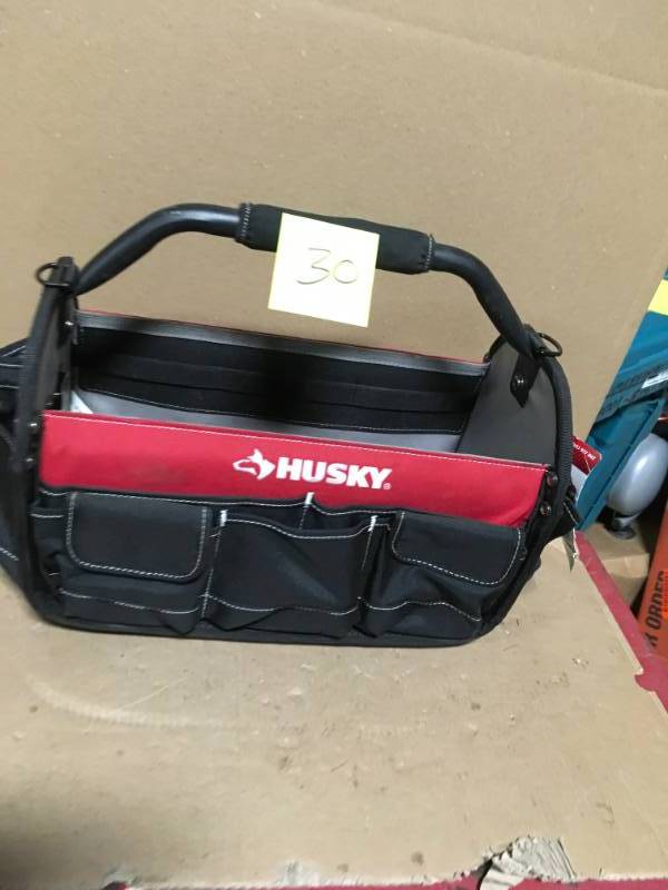 lot 30 image: Husky 17 in. Open Tool Tote in Good Condition