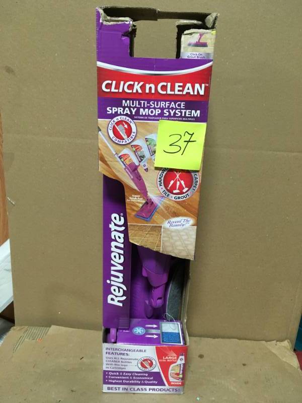 lot 37 image: Rejuvenate Click n Clean Multi-Surface Microfiber Spray Mop in Good Condition