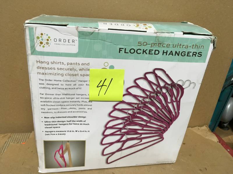 lot 41 image: Order Home Collection Hanger Flocked Pink (50-Piece) in Good Condition
